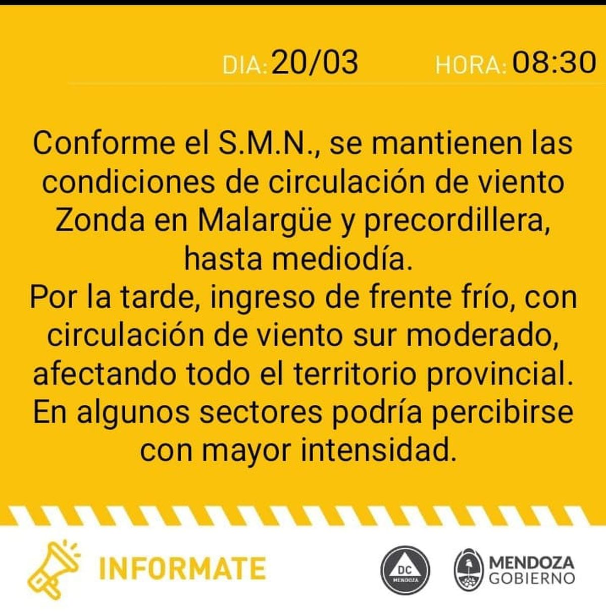 Alerta amarilla de Defensa Civil. Alerta amarilla de Defensa Civil.