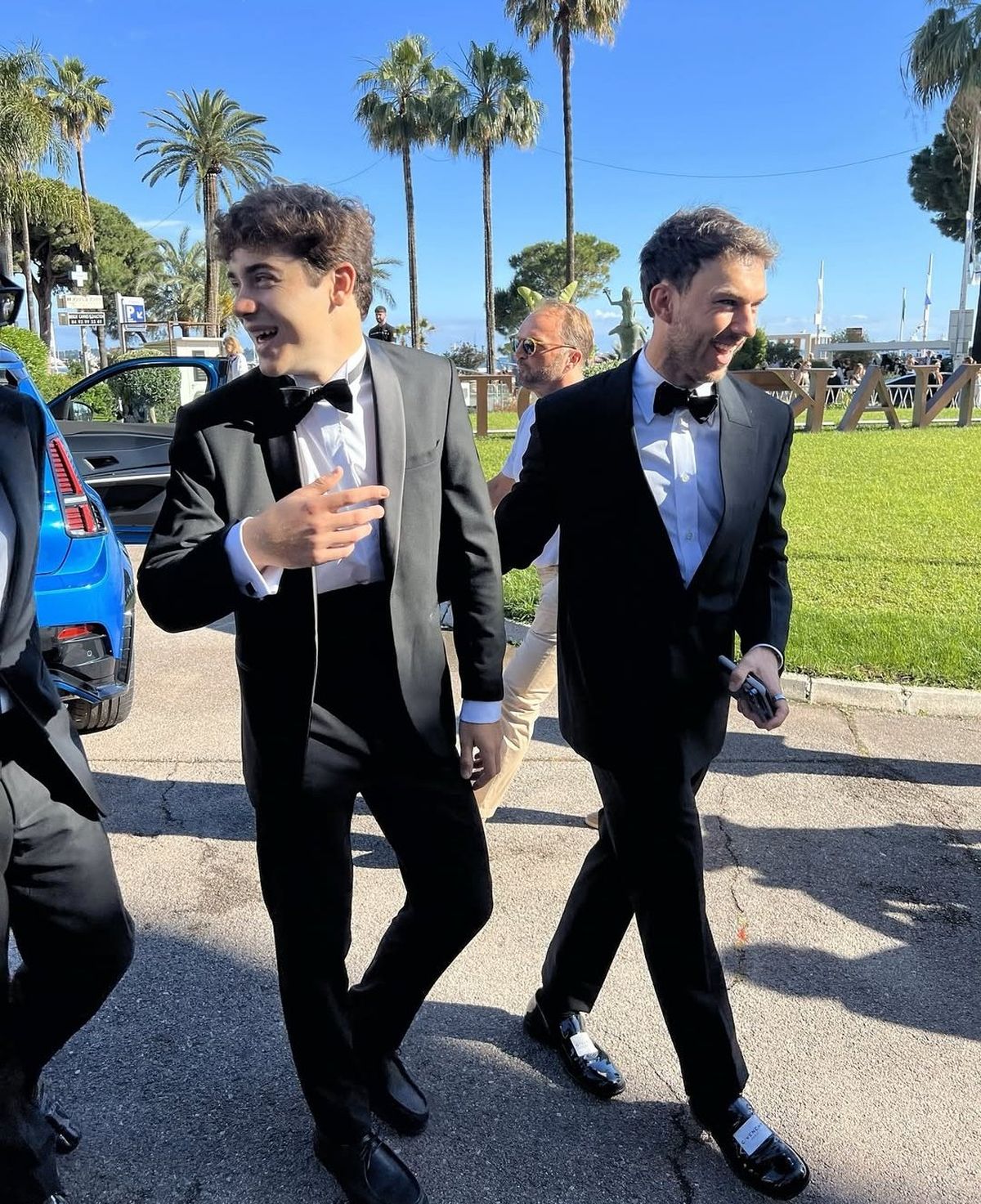 Colapinto y Gasly sonrientes en Cannes.