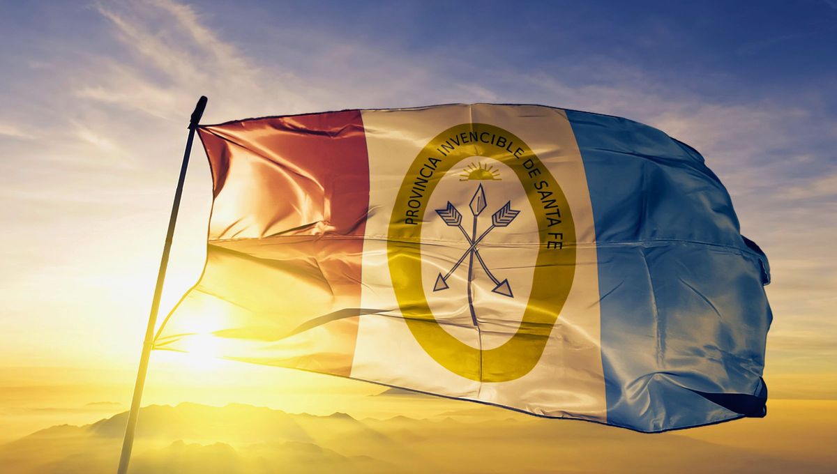 Las flechas hacia abajo hacen alusi&oacute;n el triunfo de las fuerzas de L&oacute;pez en su enfrentamiento con los pueblos originarios.