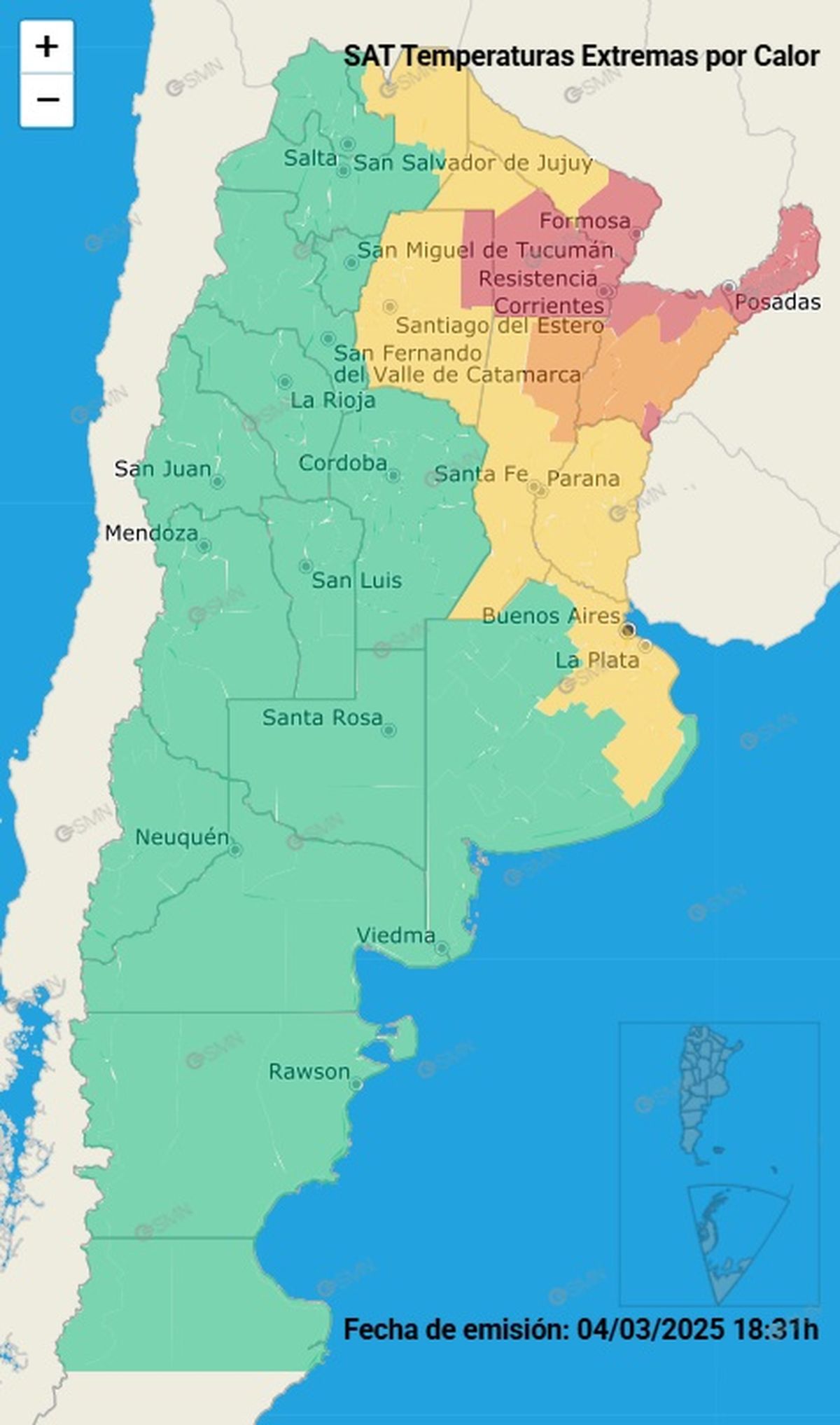 El sector en rojo se verá afectado por la ola de calor El sector en rojo se verá afectado por la ola de calor