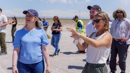 La vicegobernadora Hebe Casado, en la visita al proyecto de litio en las salinas de El Diamante de San Rafael. 