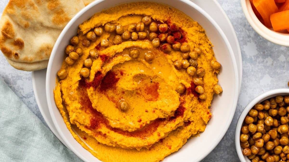 Recetas: hummus de zanahoria. Foto: gentileza hoyverdurascongeladas.