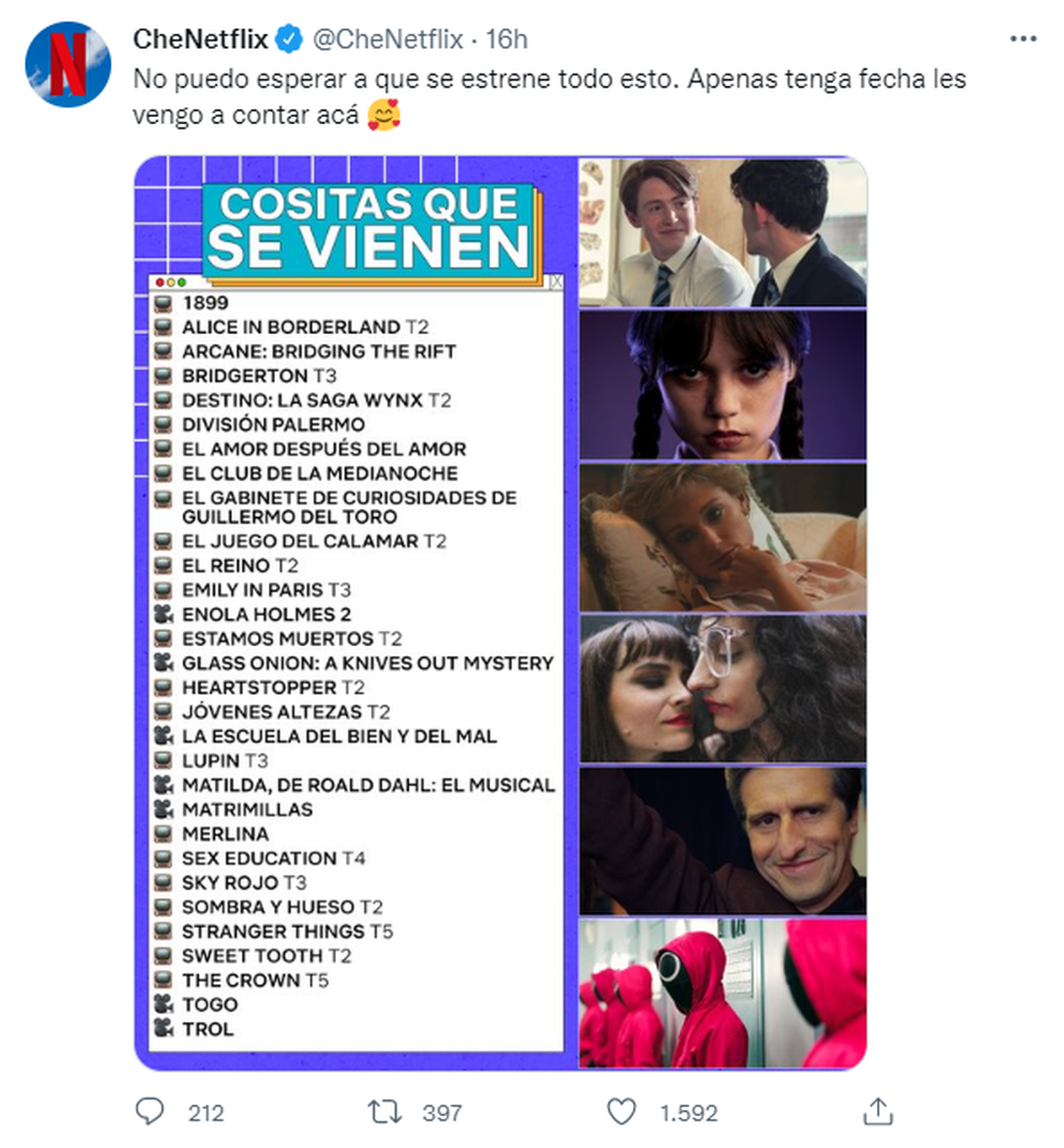 Las "cositas que se vienen" en Netflix entre series y películas.