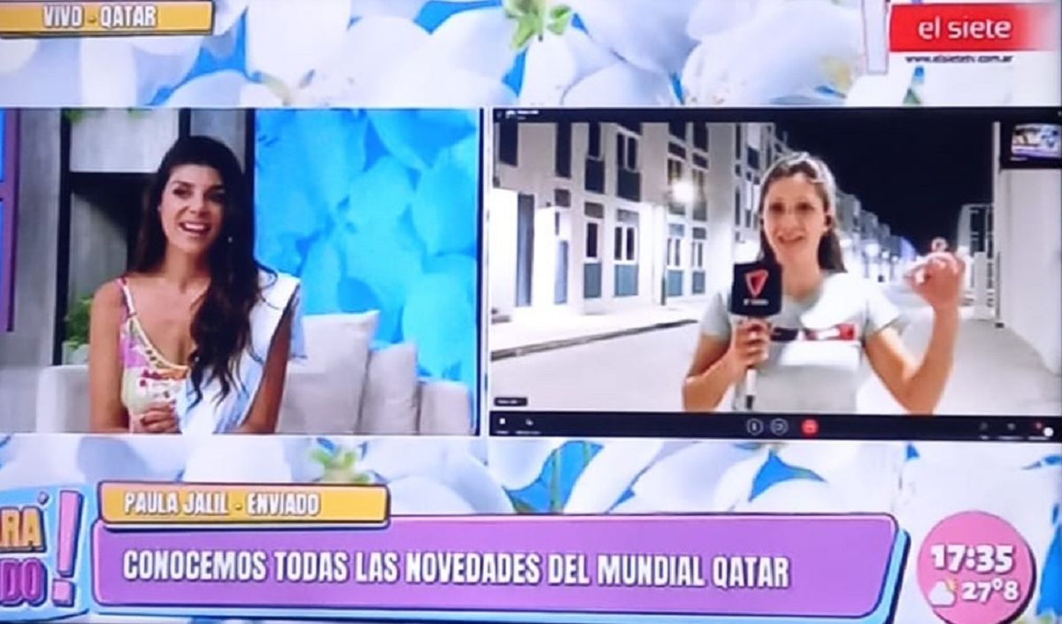 Móvil de Paula Jalil con Ornella Ferrara desde Qatar el 1 de diciembre del 2022. Móvil de Paula Jalil con Ornella Ferrara desde Qatar el 1 de diciembre del 2022.