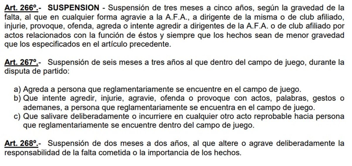 Las posibles sanciones que pueden afectar al árbitro.