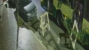 Video: un chofer quedó escrachado al frenar el colectivo para robarse un caballete