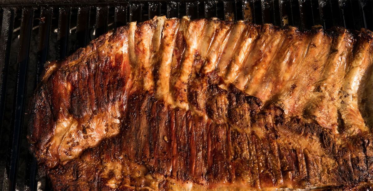 Asado: pechito de cerdo con manta. Asado: pechito de cerdo con manta.