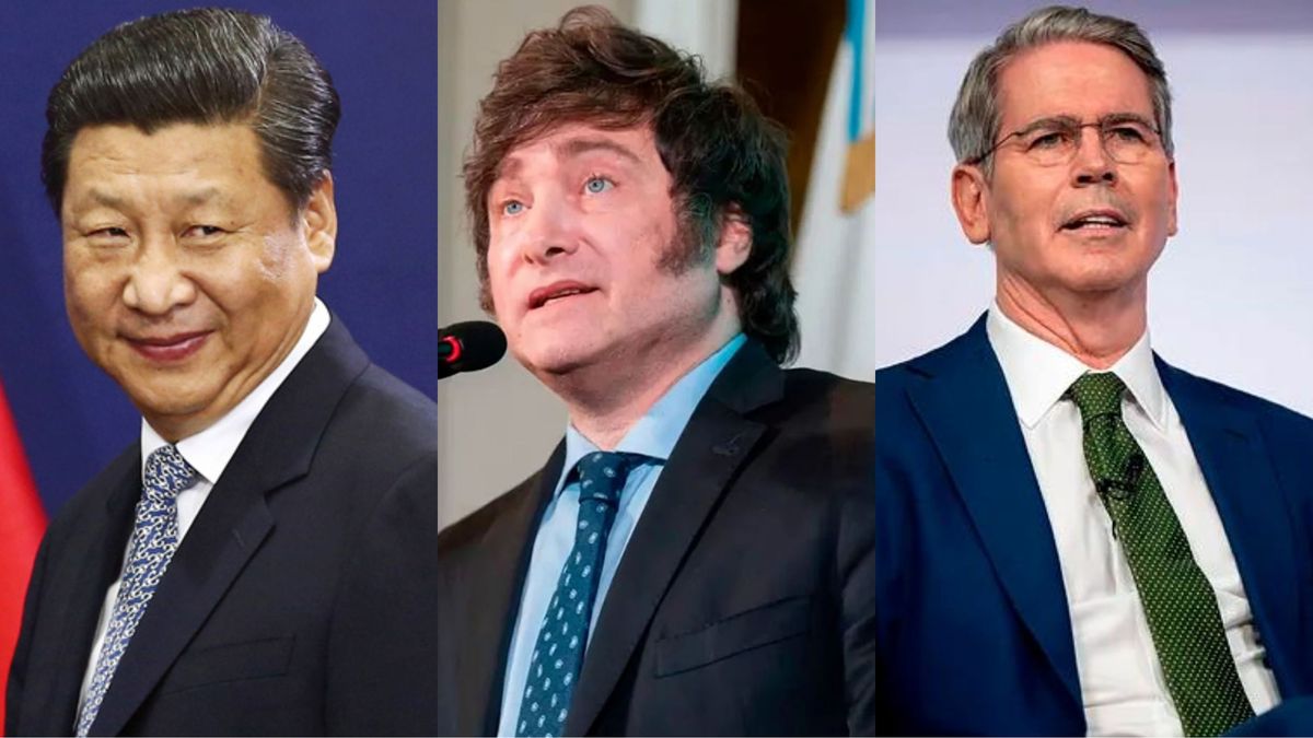 Xi Jinping, Javier Milei y Scott Bessent. China y Estados Unidos produndizan su enfrentamiento en Argentina.
