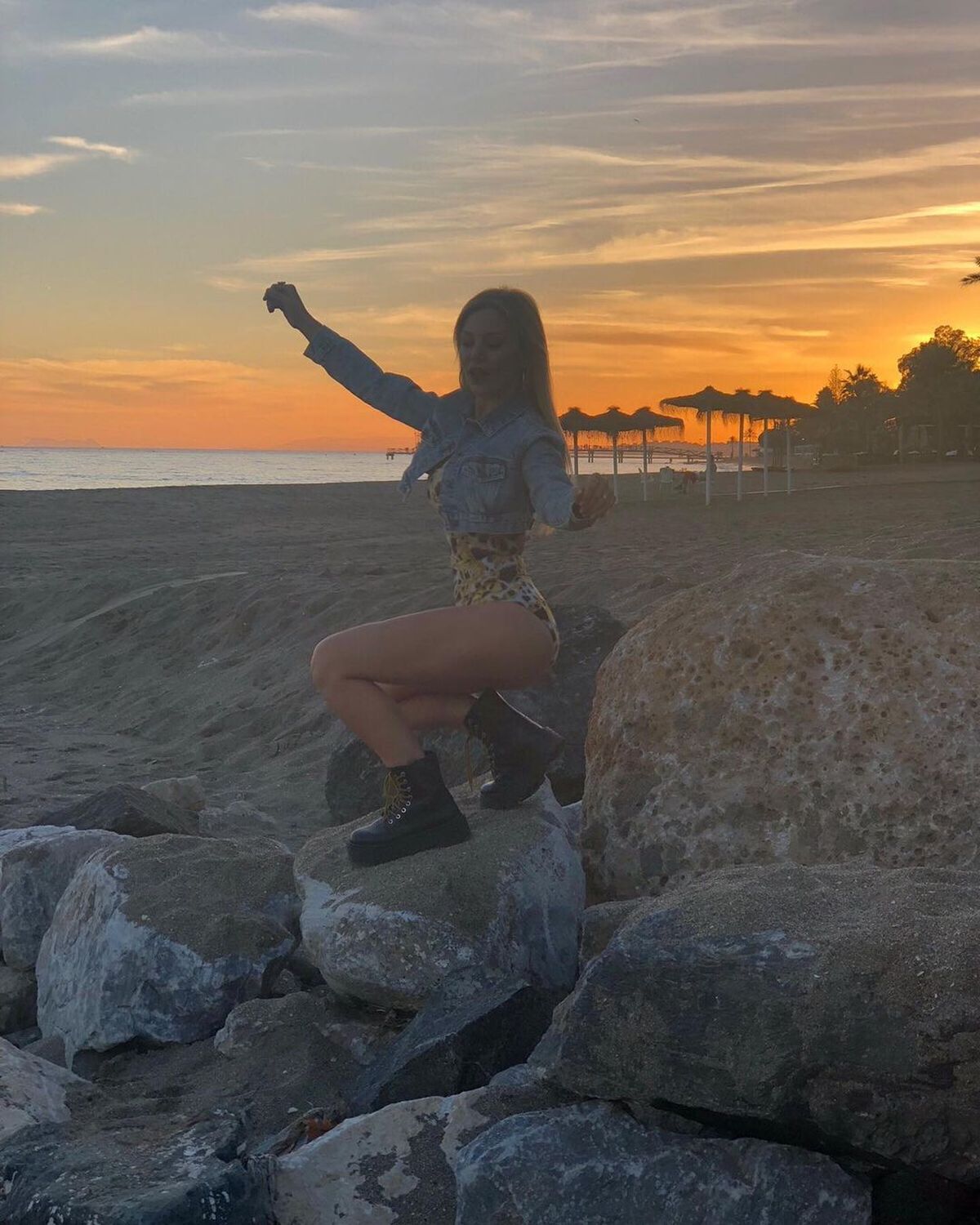 Evangelina Anderson en una de las playas de Marbella.