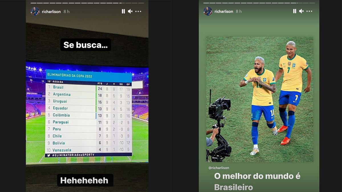 Richarlison cantó retruco y gastó muy mal a la Argentina