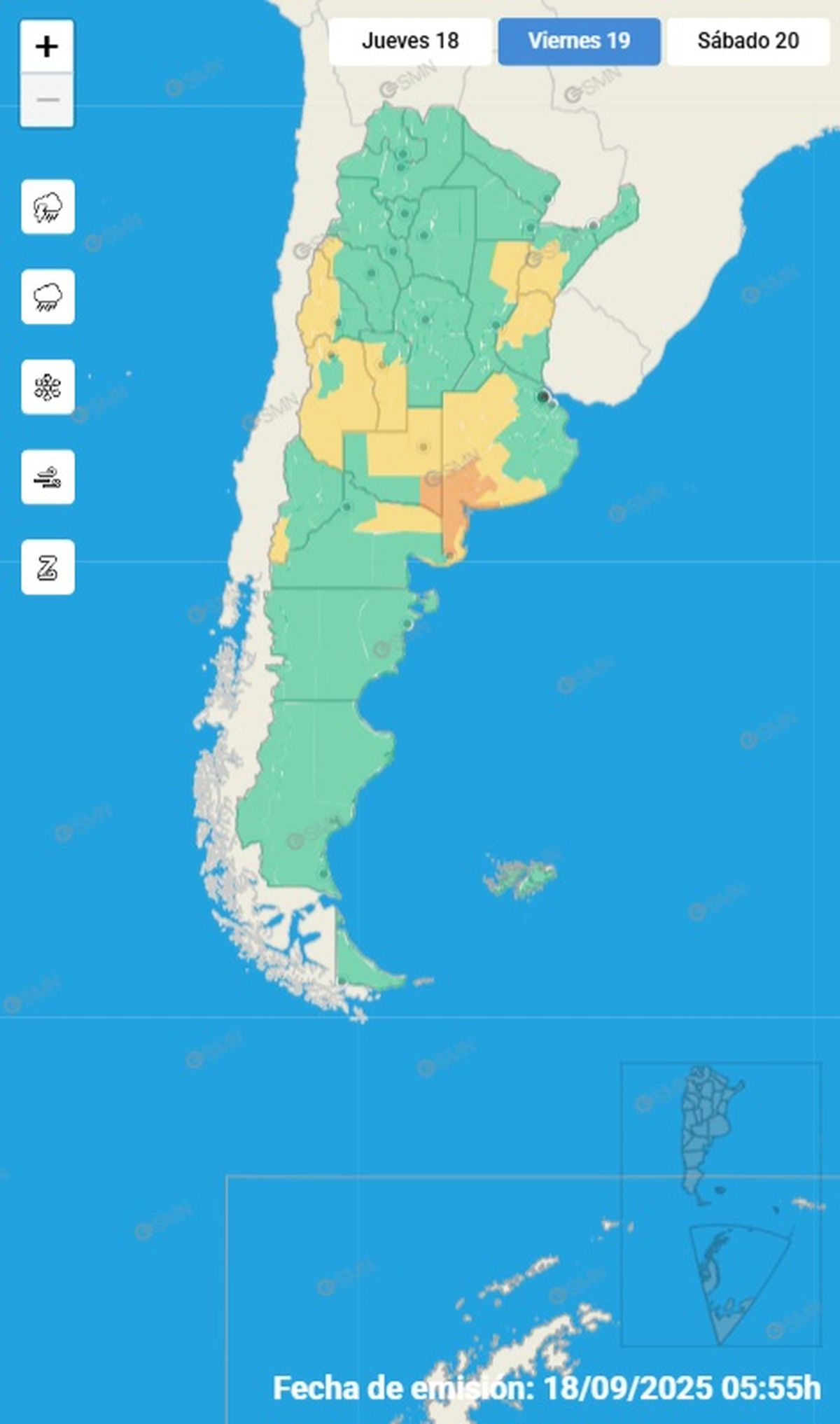 Estas son las provincias en alerta por fuertes tormentas Estas son las provincias en alerta por fuertes tormentas