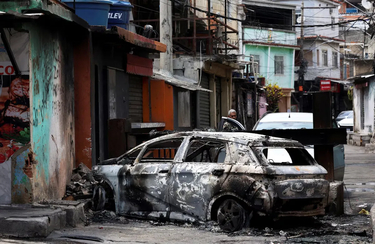 Tiros y explosiones. Así quedaron algunas calles de Río de Janeiro tras el operativo contra el Comando Vermelho. Tiros y explosiones. Así quedaron algunas calles de Río de Janeiro tras el operativo contra el Comando Vermelho.