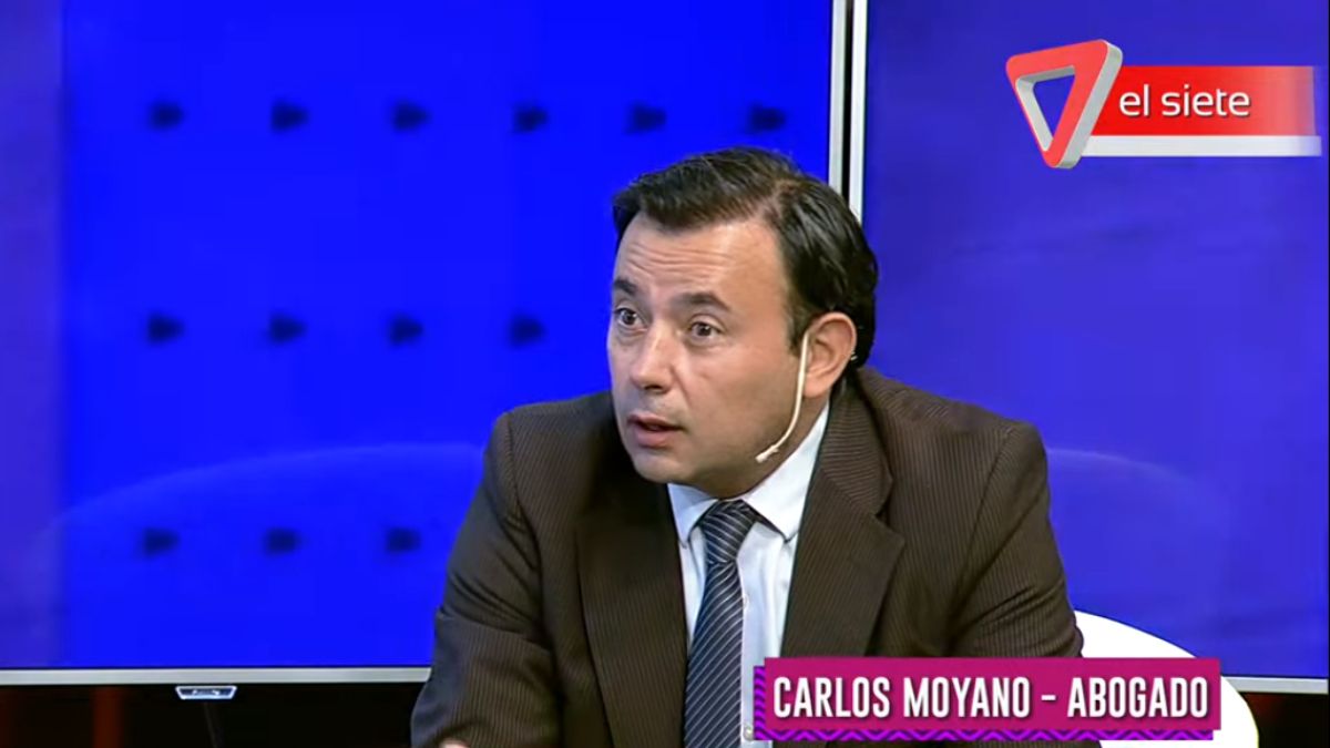 El abogado defensor Carlos Moyano en una de sus visitas a Canal 7. 