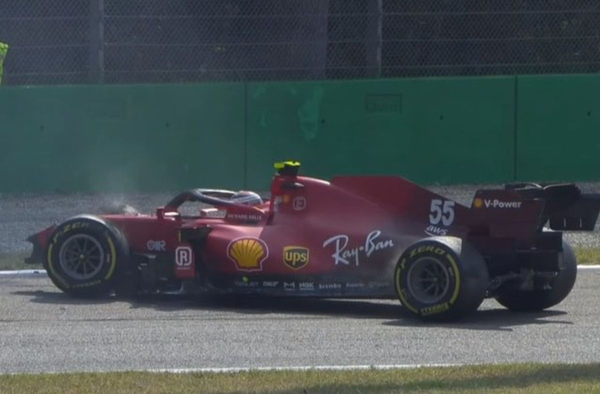 La Ferrari de Carlos Sainz qued&oacute; destruida en Monza.