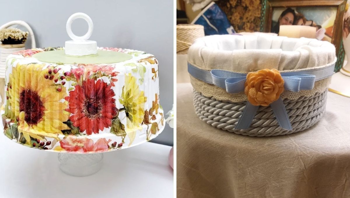 Aprende a reciclar las campanas de las tortas para convertirlas en paneras. Aprende a reciclar las campanas de las tortas para convertirlas en paneras. 