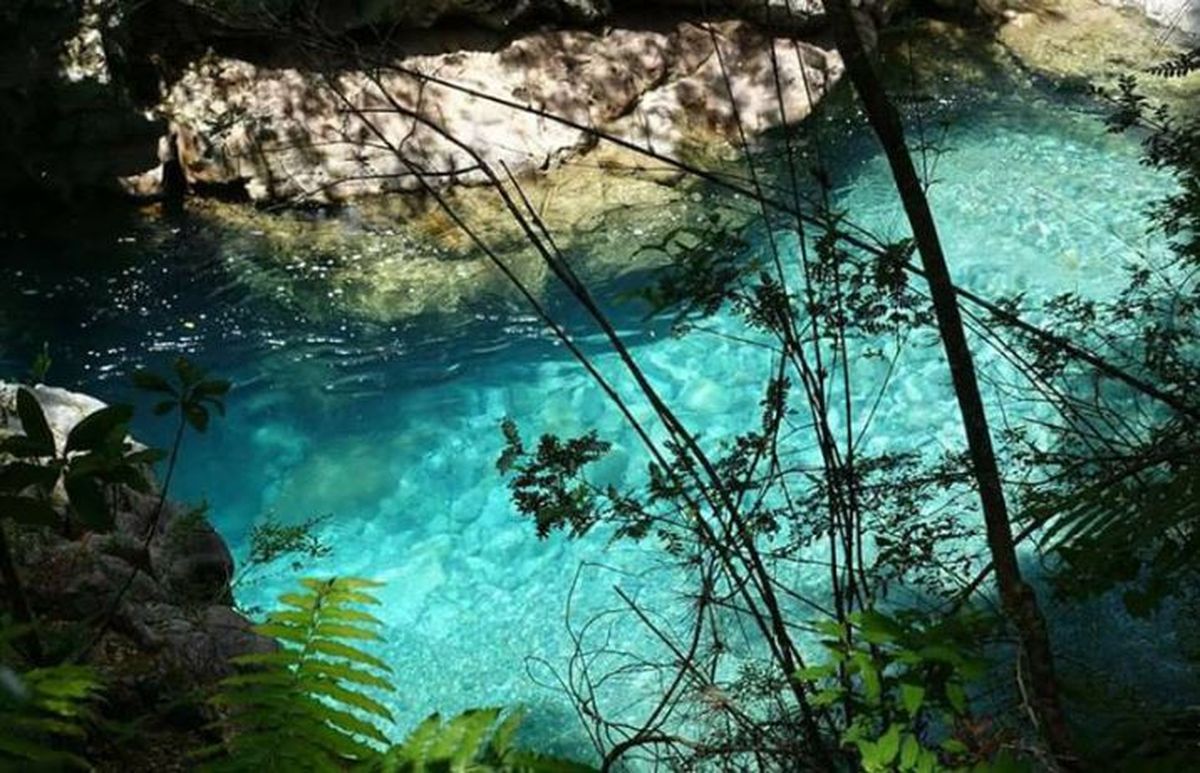 El agua turquesa del Río Motoco