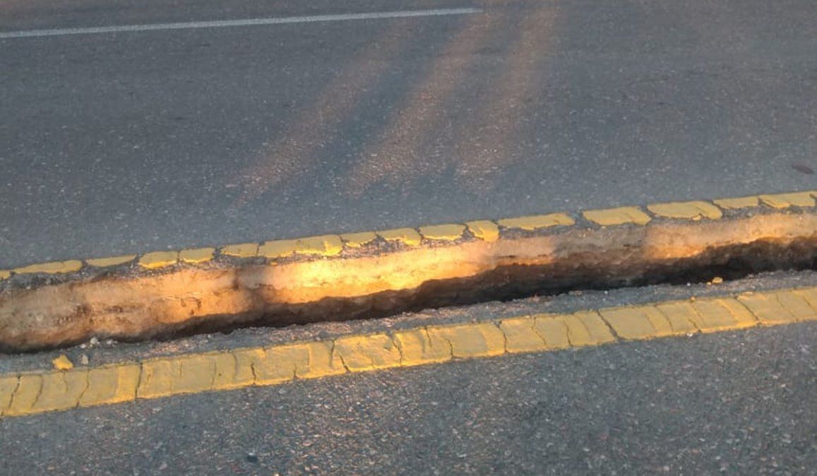 La Ruta 40 quedó partida al medio por el terremoto en San Juan.