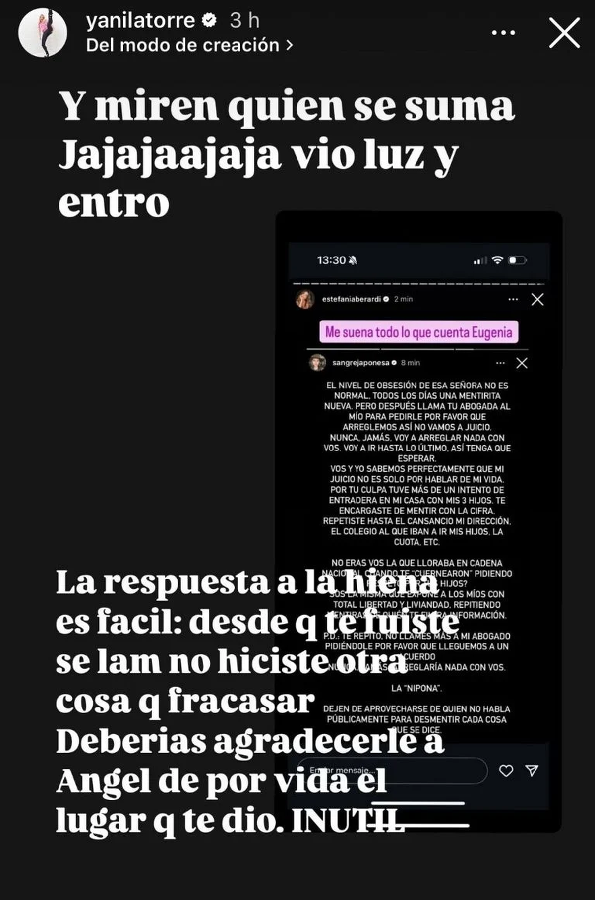 Yanina Latorre liquidó a una ex angelita de LAM: Yanina Latorre liquidó a una ex angelita de LAM: