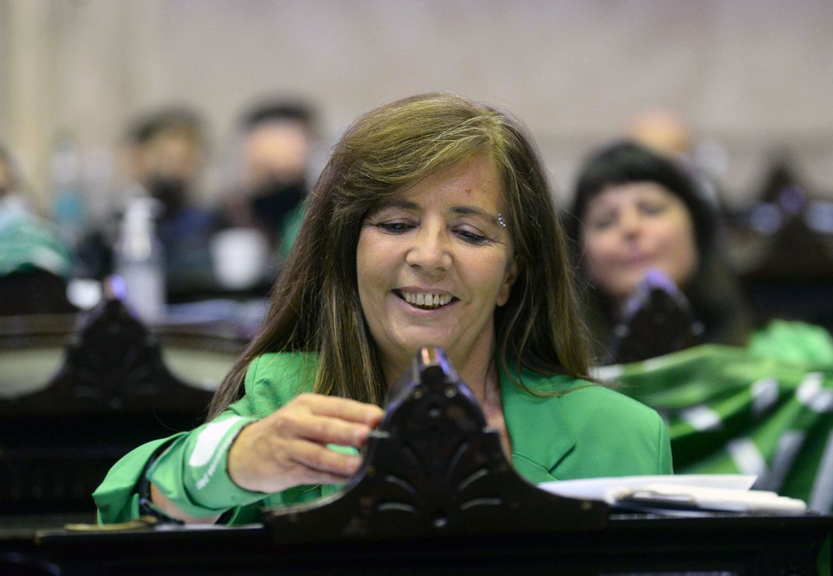 Gabriela Cerruti cuando era legisladora en una sesión sobre la legalización del aborto.