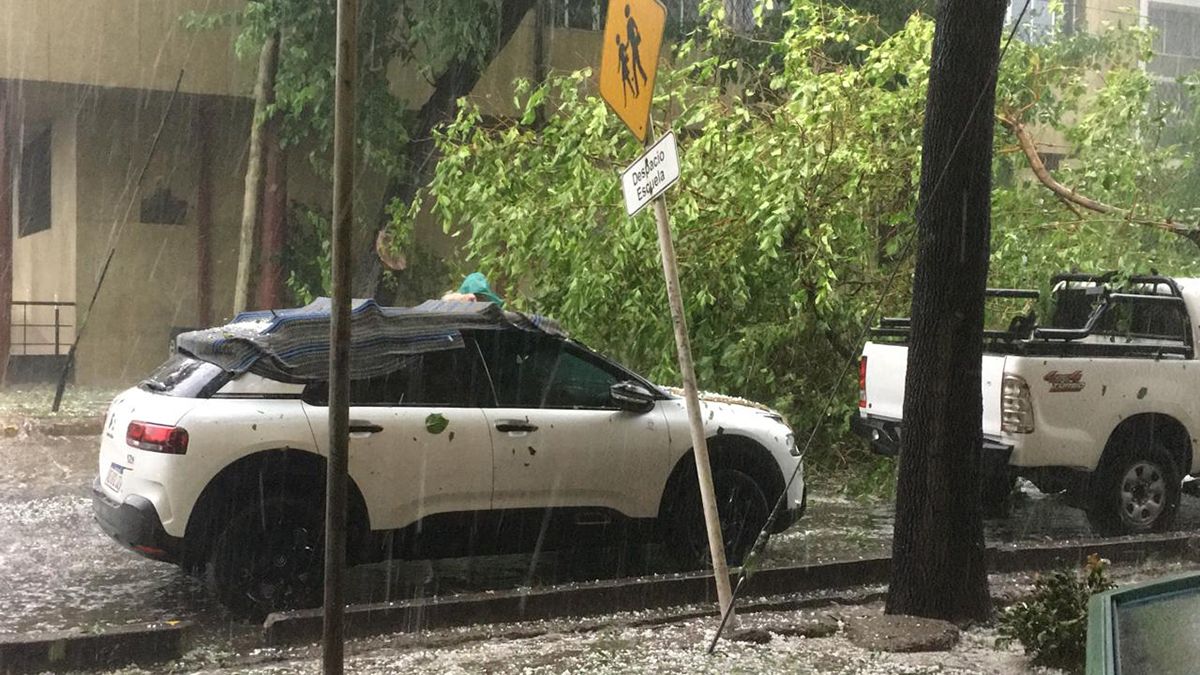 Vientos fuertes y granizo cayó en varias zonas del Gran Mendoza este jueves.visibility
