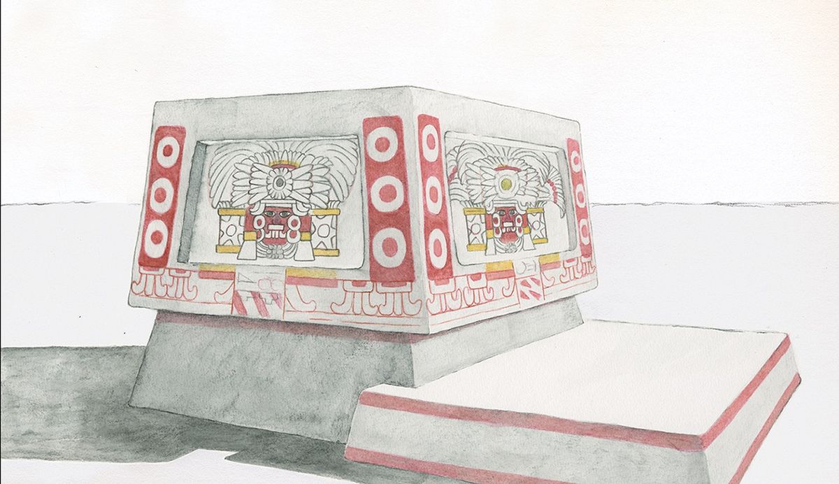 Así se veía el altar según lo marcaron los arqueólogos.