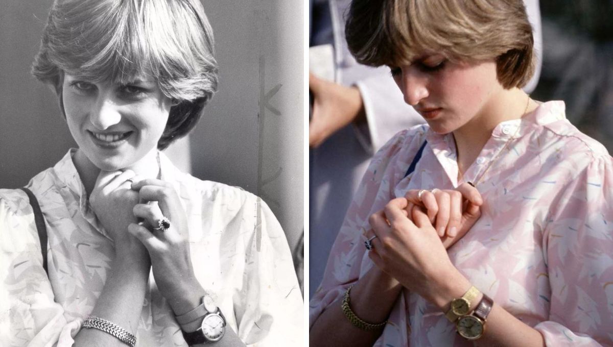 Lady Di usando dos relojes. Lady Di usando dos relojes.