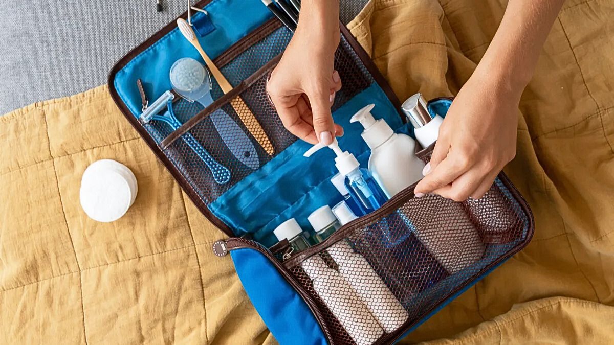 Set de belleza azul. Set de belleza azul.