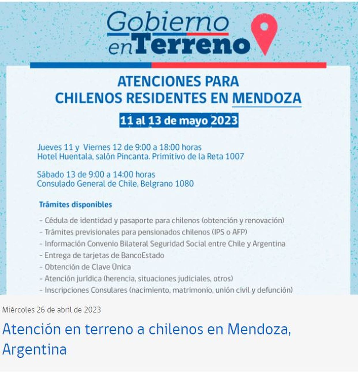 El programa de Gobierno en Terreno.