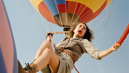 Un video viral que muestra el momento en que una mujer francesa queda atrapada en un globo aerostático y genero pánico en las redes