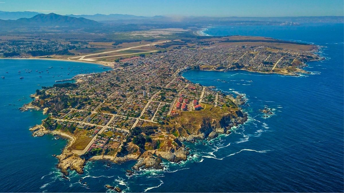 La vista aérea del pueblo de Quintero.