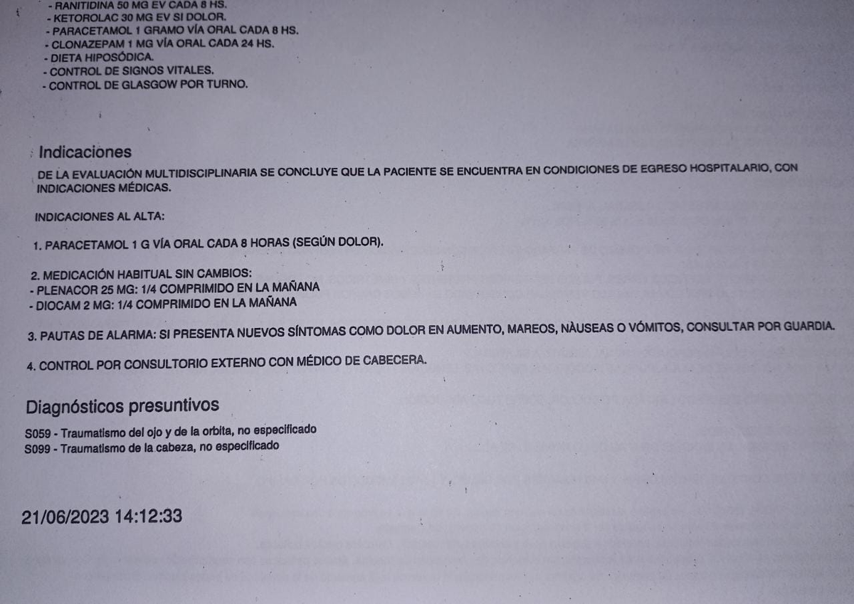 Parte de la historia clínica de Janina Ortiz. Parte de la historia clínica de Janina Ortiz.
