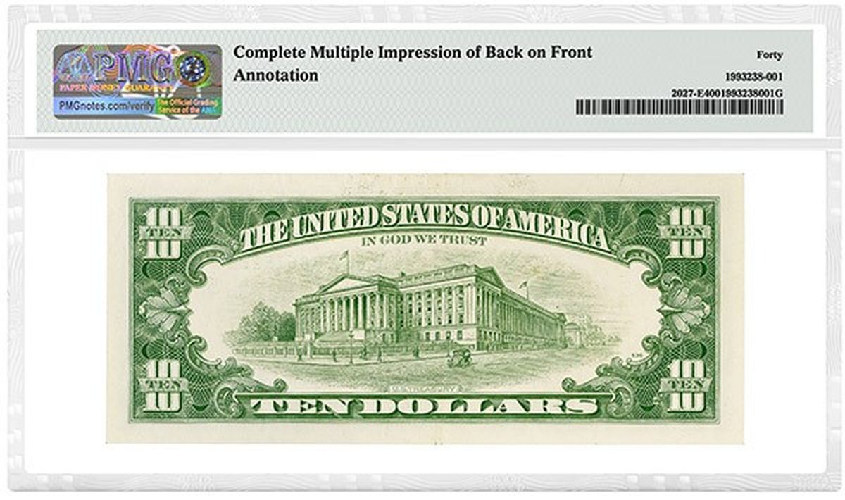 El reverso del billete que vale miles de dólares. El reverso del billete que vale miles de dólares.