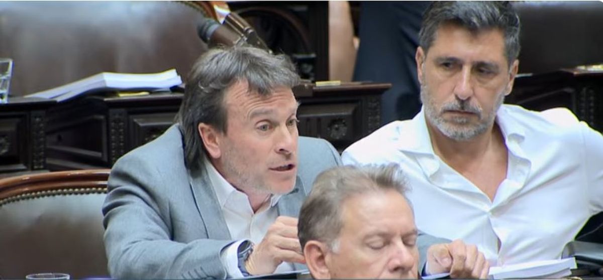 El diputado Lisandro Nieri en el debate por la reforma laboral en el Congreso.