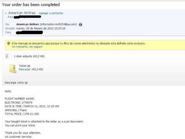 American Airlines advirtió acerca de e-mails falsos que roban datos a los pasajeros