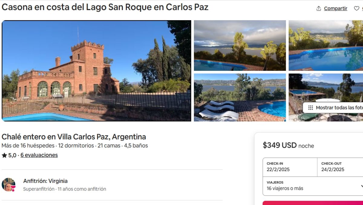 El alojamiento para unas vacaciones Carlos Paz. Fuente: AirBnb. El alojamiento para unas vacaciones Carlos Paz. Fuente: AirBnb.