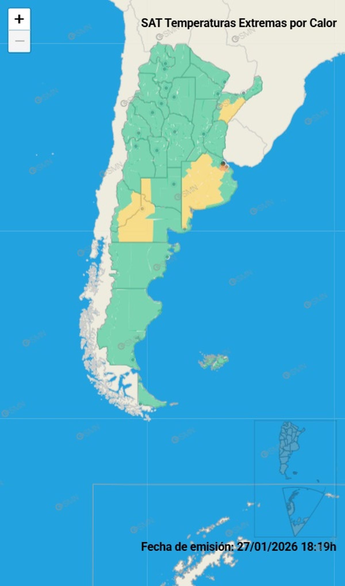 Estas son las provincias en alerta por temperaturas altas.