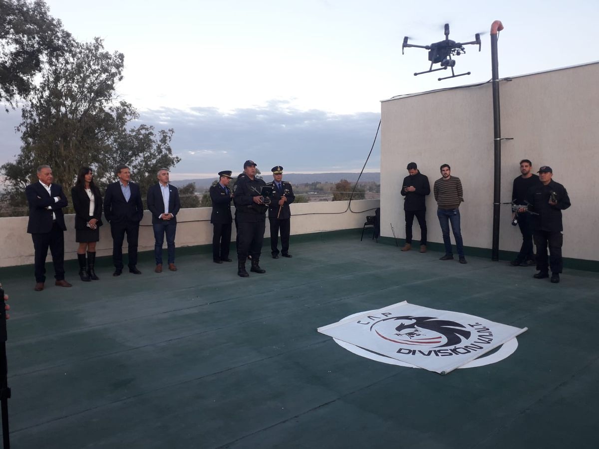 El despegue de uno de los drones que se utilizaron este miércoles.