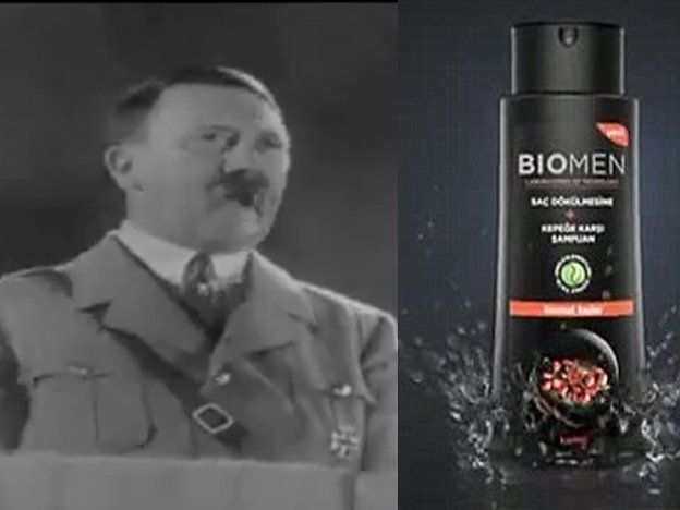 Revuelo por una publicidad de un shampoo que usa la imagen de Hitler