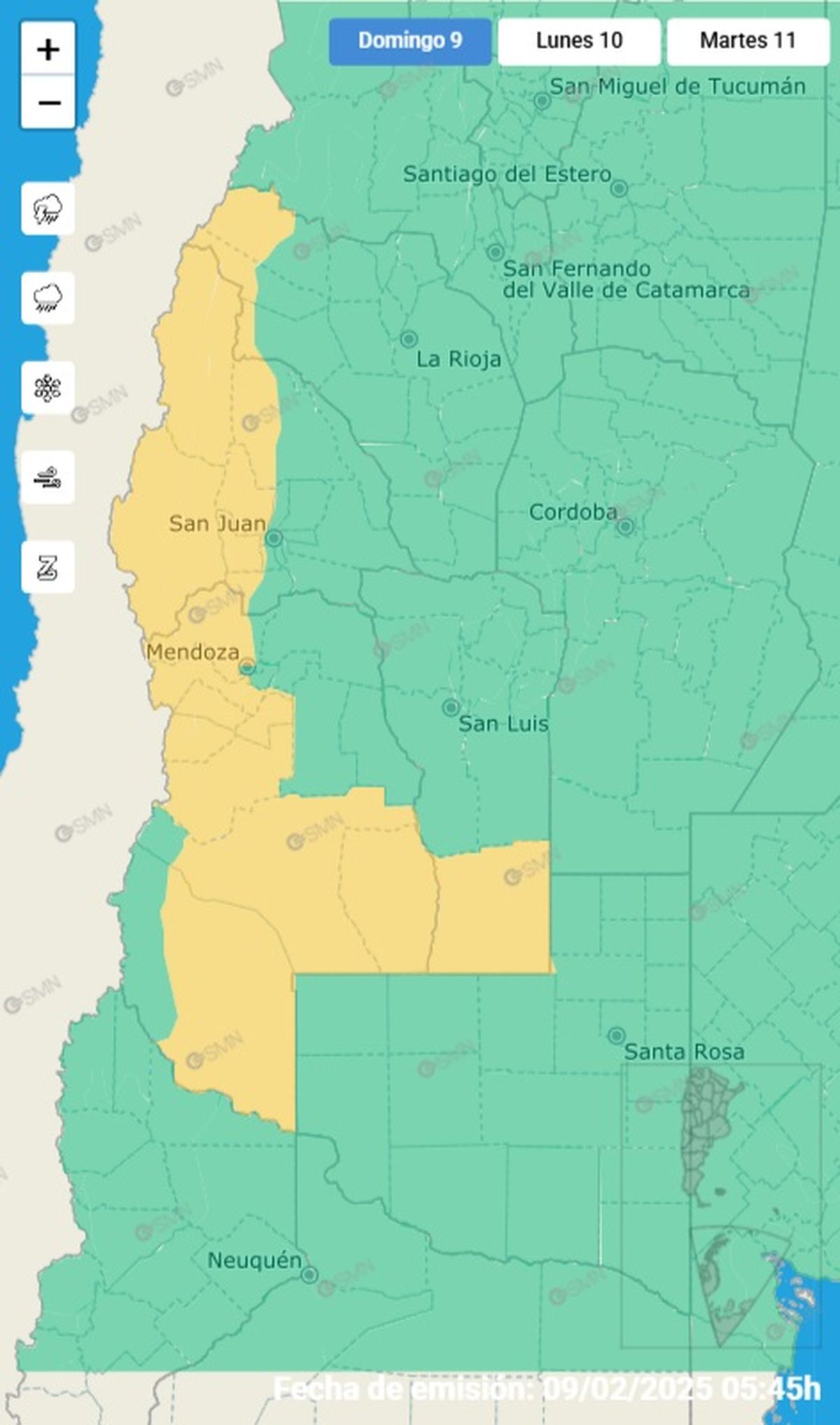 No toda la provincia de Mendoza se verá afectada. No toda la provincia de Mendoza se verá afectada.