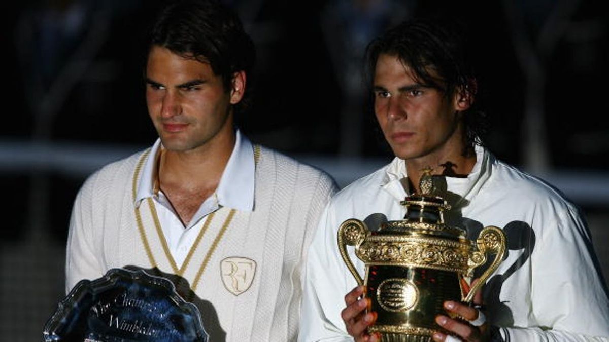 Roger Federer y Rafa Nadal en la final de Wimbledon 2008 donde Federer perdió ante el español. Roger Federer y Rafa Nadal en la final de Wimbledon 2008 donde Federer perdió ante el español.