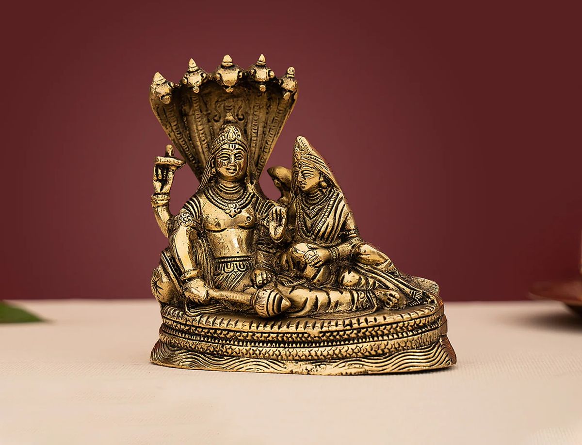 Las estatuas de Vishnu y Mata Lakshmi son comunes en India. Imágen ilustrativa.