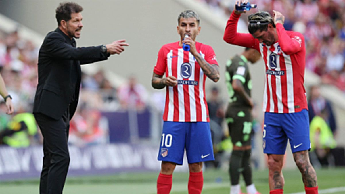 Diego Simeone, Ángel Correa y Rodrigo De Paul.