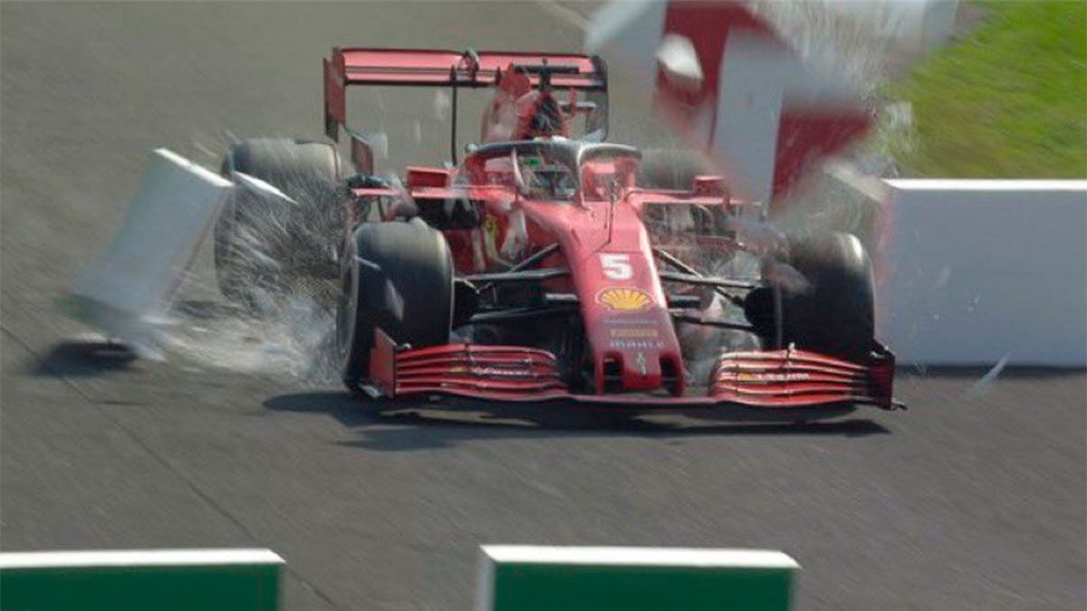 vettel tuvo problemas con su Ferrari y tuvo que abandonar la carrera.