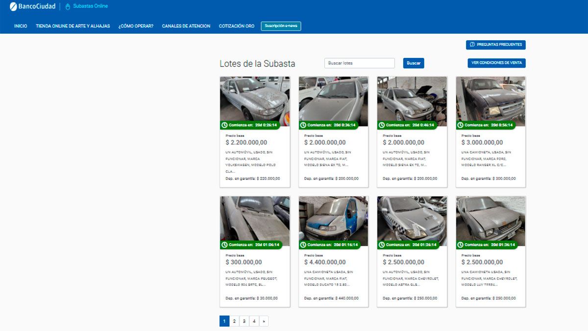 El Banco Ciudad subasta una gran variedad de bienes, que pueden incluir inmuebles (casas, departamentos), veh&iacute;culos (autos y camionetas) y mercader&iacute;as en general.