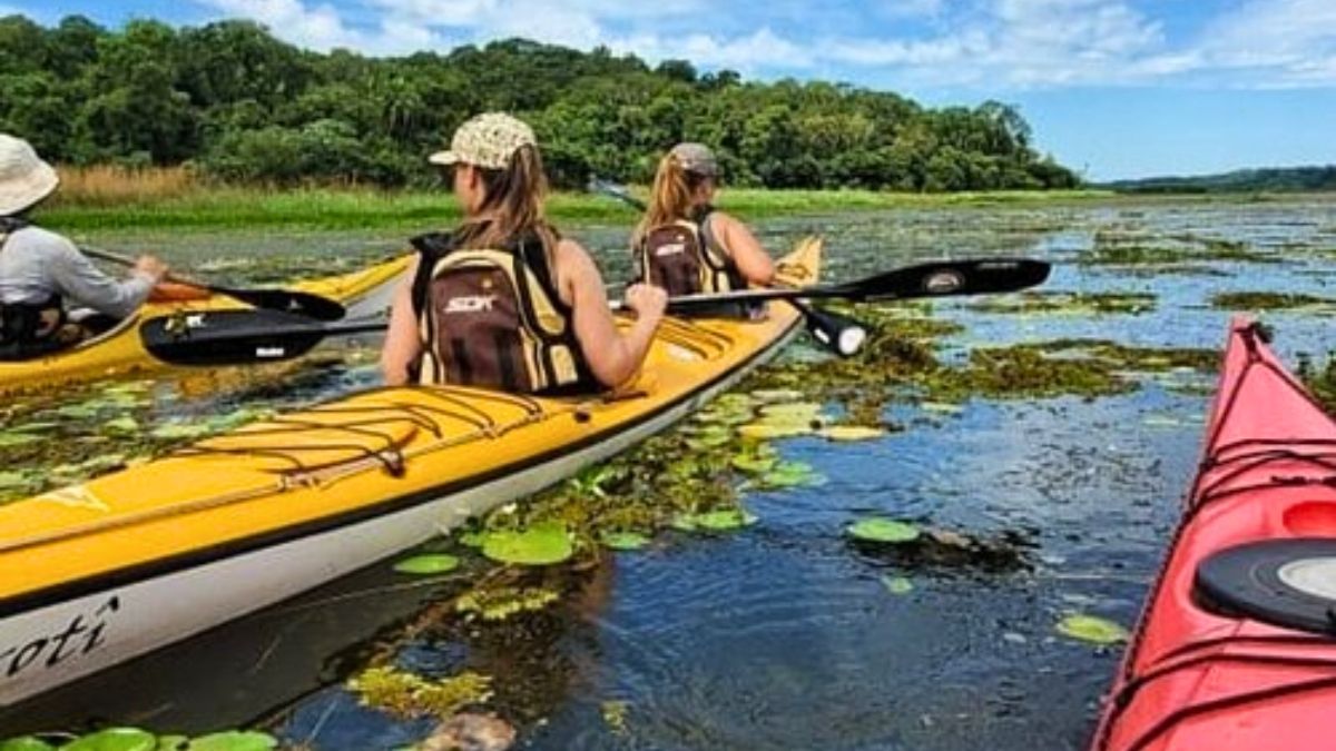 Se puede hacer kayak en la reserva ecológica de este pueblo.