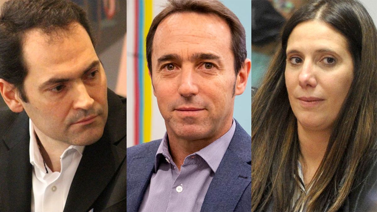 De izquierda a derecha: el empresario Mauricio Badaloni; el fundador de Mercado Libre, Marcos Galperín, y la legisladora Marisa Uceda.