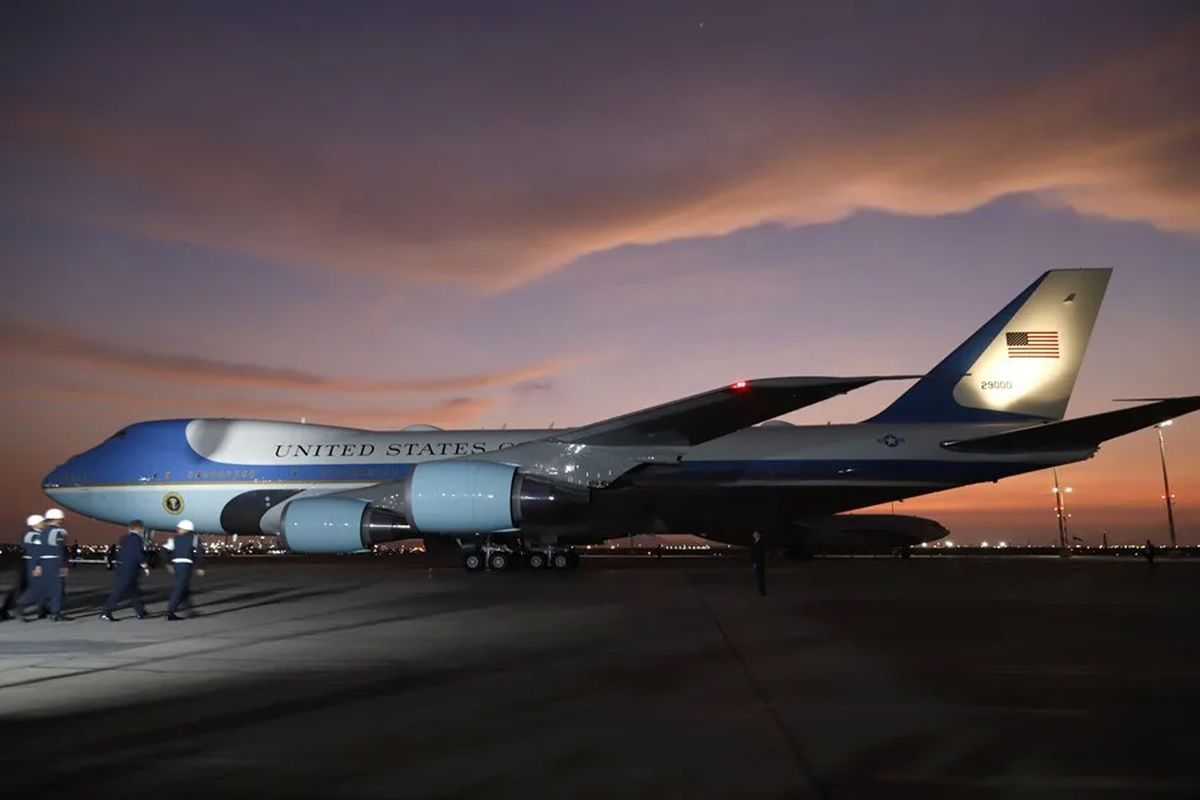Air Force One, el avión de la Presidencia de Estados Unidos, que actualmente ocupa Donald Trump. Crédito: EFE/ Renato Pajuelo. Air Force One, el avión de la Presidencia de Estados Unidos, que actualmente ocupa Donald Trump. Crédito: EFE/ Renato Pajuelo.
