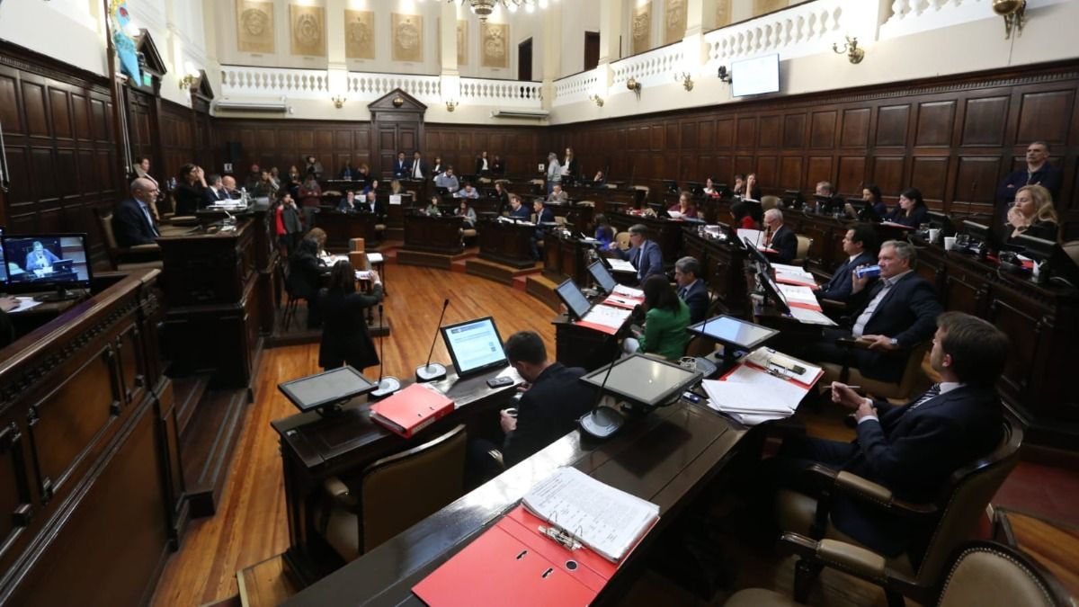 Una postal de la sesión que se realizó este martes en el Senado de Mendoza, donde se habló de Portezuelo del Viento.