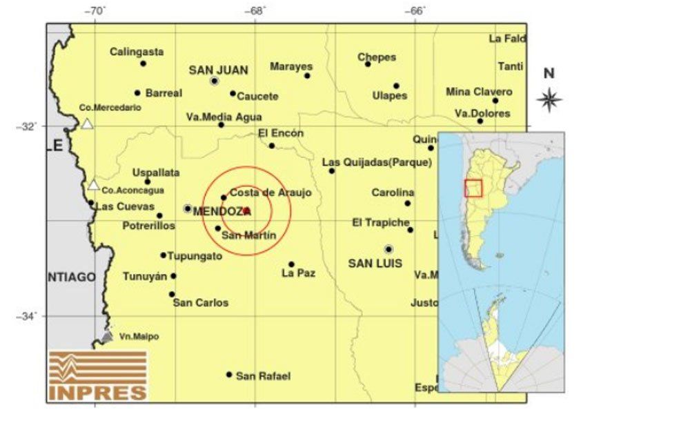 Temblor En Mendoza - Se registró un sismo en Mendoza / El movimiento sísmico tuvo como epicentro en la localidad de fray luis beltrán, y fue de 4.8 grados richter.