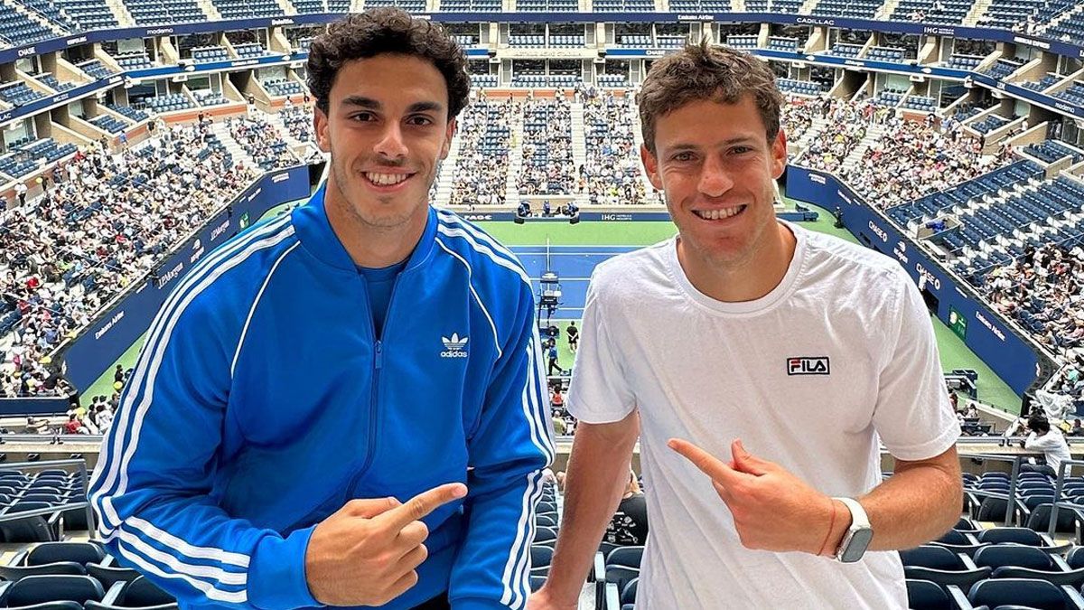 Francisco Cerúndolo y Diego Schwartzman se mostraron felices en la previa del US Open 2023.